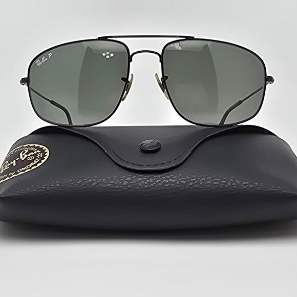 Ray-Ban RB3145 006/58 Explorer Black Frame Polarized G15 Lens Aviator Sunglasses - Picture 1 of 16